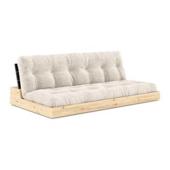 Canapea albă extensibilă cu tapițerie din catifea reiată  196 cm Base – Karup Design