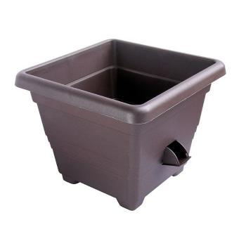 Jardinieră cu auto-irigare Plastia Bergamot50 x 50 cm, maro, 50 x 50 cm