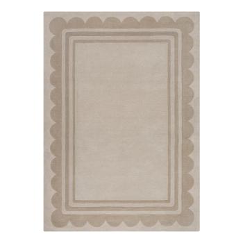 Covor în culoare naturală țesut manual din lână 160x230 cm Lois Scallop – Flair Rugs