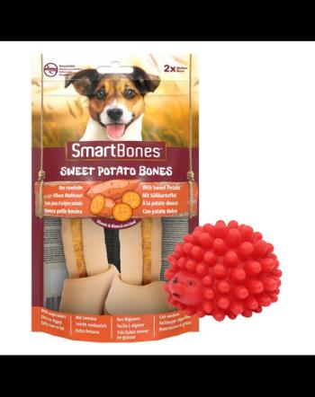 SMART BONES Medium Recompense caini de talie medie, cartofi dulci si piept de pui x 2 + minge GRATIS