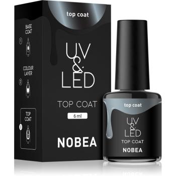 NOBEA UV & LED lac de unghii top coat, cu utilizarea lămpii UV/LED glossy 6 ml