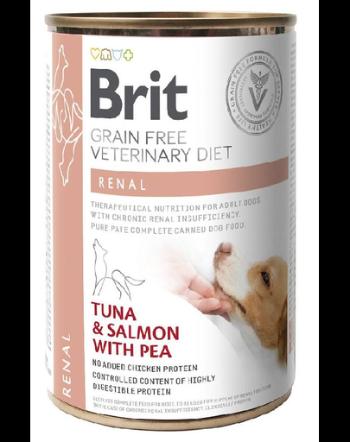 BRIT Veterinary Diet Renal Tuna&amp;Salmon&amp;Pea hrana umeda caini pentru functia renala 400 g