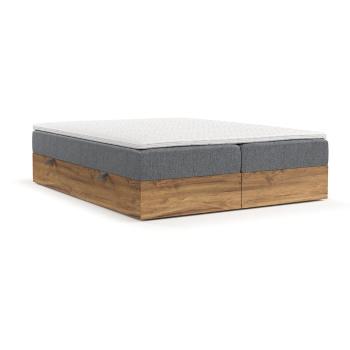 Pat boxspring gri/în culoare naturală cu spațiu de depozitare 160x200 cm Faro – Maison de Rêve