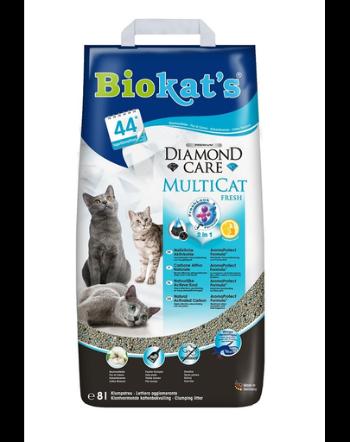 BIOKAT'S Diamond Care Multicat Fresh 8 L nisip pentru pisici, din bentonita