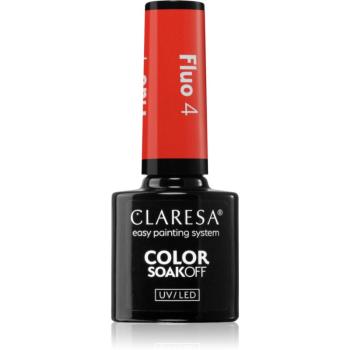 Claresa SoakOff UV/LED Color Fluo lac de unghii sub forma de gel culoare 4 5 g