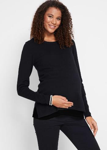 Pulover gravide/alăptare cu inserție tip bluză