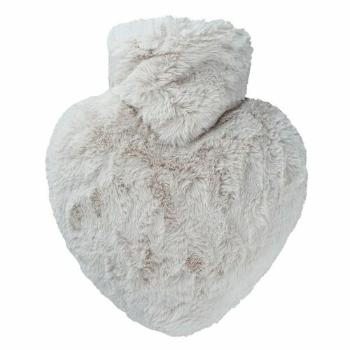 Termofor Hugo Frosch cu husă din blană artificială Heart 1 l, gri