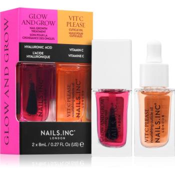 Nails Inc. Glow and Grow & Vit C Please set de lacuri de unghii (cu efect de nutritiv)