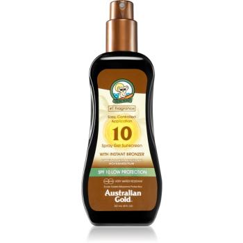 Australian Gold Spray Gel Sunscreen With Instant Bronzer spray protector pentru plajă cu efect autobronzant SPF 10 237 ml