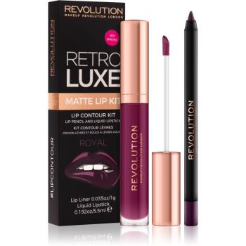 Makeup Revolution Retro Luxe set de buze mat culoare Royal 5.5 ml