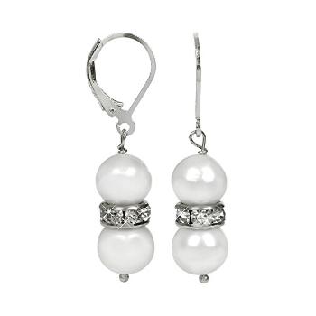 JwL Luxury Pearls Cercei eleganți cu perle reale albe și cristale JL0278