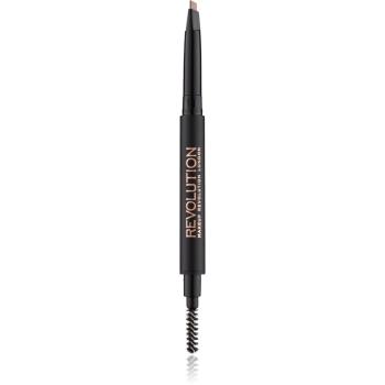Makeup Revolution Duo Brow Definer creion sprâncene precise culoare Brown 0.15 g