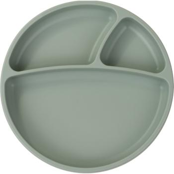 Minikoioi Suction Plate farfurie compartimentată cu ventuză River Green 1 buc