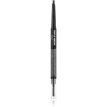 flormar Triple Brow Pencil creion pentru sprancene 3 in 1 culoare 002 Auburn 0.75 g