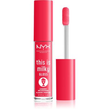 NYX Professional Makeup This is Milky Gloss Milkshakes lip gloss hidratant produs parfumat culoare 13 Cherry Milkshake 4 ml