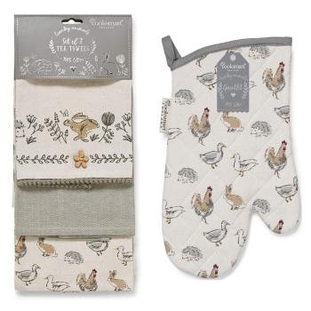 Set cu prosoape și mănușă de bucătărie 4 buc. Country Animals – Cooksmart ®