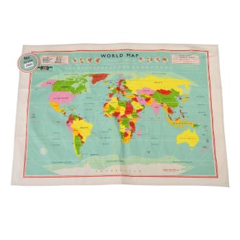 Prosop de bucătărie din bumbac Rex London World Map, 50 x 70 cm