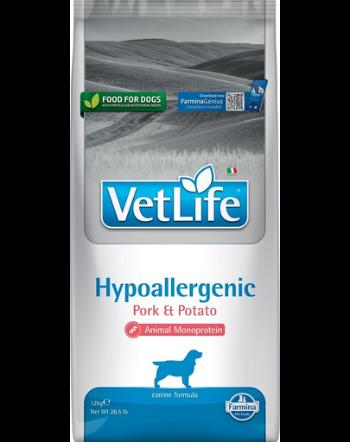 FARMINA VetLife Hypoallergenic Pork Potato Hrana caini adulti, cu porc si cartofi 12kg