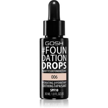 Gosh Foundation Drops make-up sub formă de picături SPF 10 culoare 006 Tawny 30 ml