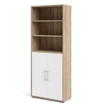 Bibliotecă modulară albă/cu aspect de lemn de stejar 89x222 cm Prima – Tvilum