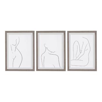Set 3 tablouri cu ramă pentru perete Surdic Body Studies, 35 x 45 cm