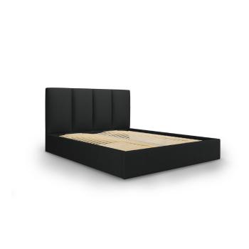 Pat dublu Mazzini Beds Juniper, 160 x 200 cm, negru