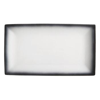 Farfurie din ceramică Maxwell & Williams Caviar, 34,5 x 19,5 cm, alb - negru