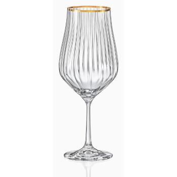 Set 6 pahare pentru vin Crystalex Golden Celebration, 450 ml