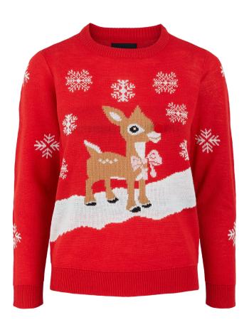 Pieces Pulover pentru femei PCELFIES Regular Fit 17121018 High Risk Red DEER S