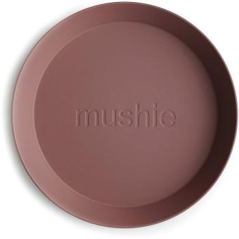 Mushie Round Dinnerware Plates farfurie Woodchuck 2 buc