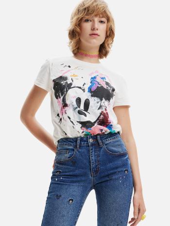 Desigual Mickey Crash Tricou Alb