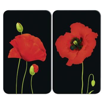 Protecții de aragaz 2 buc. din sticlă temperată 52x30 cm Poppy - Maximex