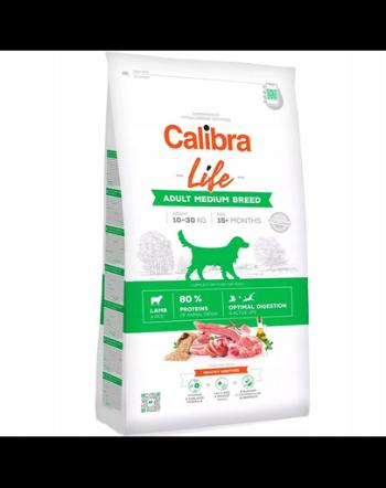 CALIBRA Dog Life Adult Medium Breed Lamb Hrana hipoalergenica pentru caini adulti de talie medie, cu miel 12 kg