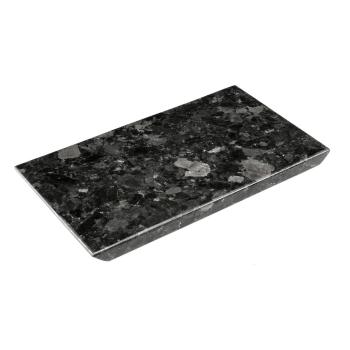 Platou servire din granit RGE Black Crystal, 20 x 35 cm, negru