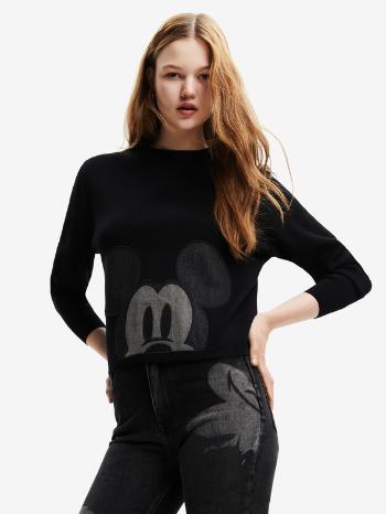 Desigual Mickey Patch Denim Pulover Negru