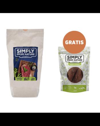 SIMPLY FROM NATURE Hrana coapta, caprioara 1,2 kg + benzi carne 80 g GRATIS