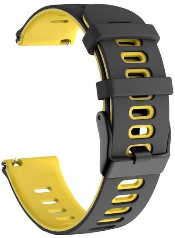 4wrist Curea din silicon pentur Garmin 22 mm - Black/Yellow