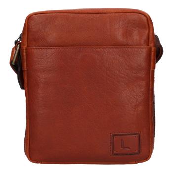 Lagen Geantă crossbody din piele pentru bărbați 290602 COGNAC