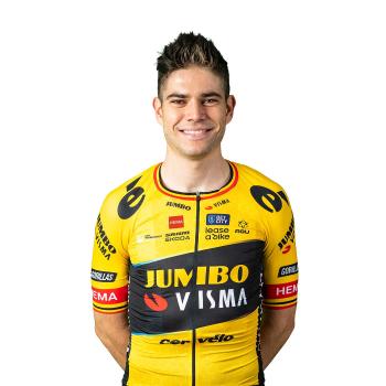 
                         Tricou de ciclism cu mânecă scurtă - JUMBO-VISMA 2023 WOUT VAN AERT 
                