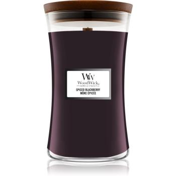 Woodwick Spiced Blackberry lumânare parfumată cu fitil din lemn 609,5 g