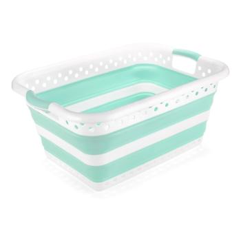 Coș de rufe pliabil Addis Collapsible Laundry Basket, alb - turcoaz