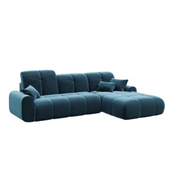 Canapea extensibilă cu șezlong pe partea dreaptă devichy Tous, albastru închis