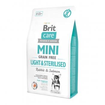 BRIT Care Mini Light & Sterilised, XS-S, Iepure, hrană uscată fără cereale câini sterilizați, 2Kg