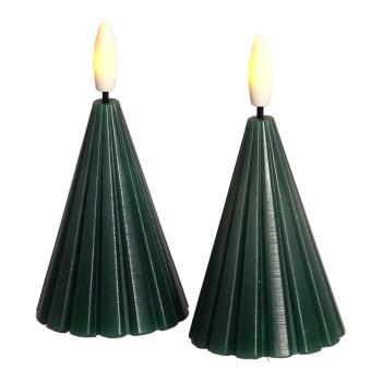 Decorațiune luminoasă de Crăciun verde-închis 2 buc. ø 6 cm Laura – Sirius