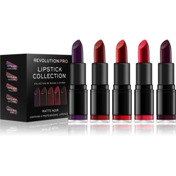Revolution PRO Lipstick Collection set de rujuri 5 bucati culoare Matte Noir 5 buc