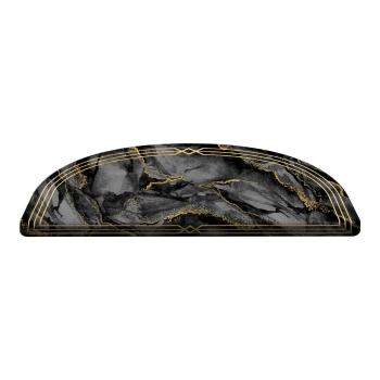 Covorașe pentru scări negre în set de 16 bucăți 65x20 cm Marble Dream - Vitaus