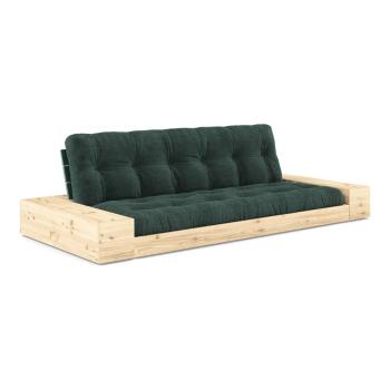 Canapea verde-închis extensibilă cu tapițerie din catifea reiată  244 cm Base – Karup Design