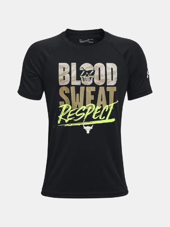 Under Armour UA Project Rock Tech Respect SS Tricou pentru copii Negru