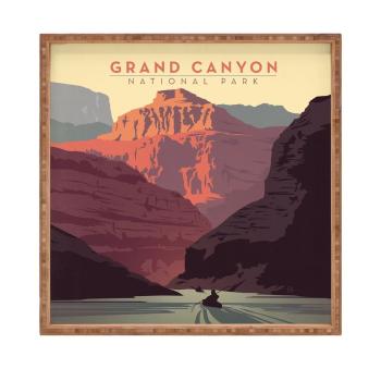 Tavă decorativă din lemn Grand Canyon, 40 x 40 cm
