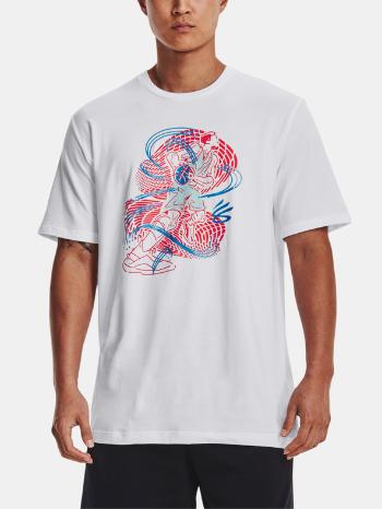 Under Armour UA Curry Animated Sketch SS Tricou Alb